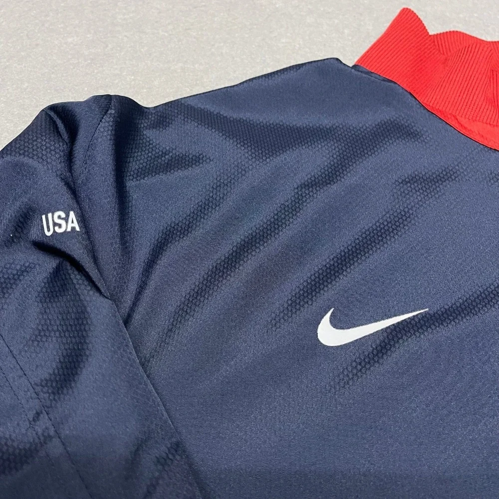Team USA Soccer Jacket Mens XL Navy‎ Blue Nike 2008 Beijing Olympics Vented Zip